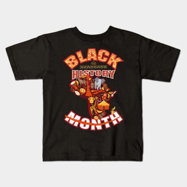 Black History Month - One Month Cant Hold Our History Kids T-Shirt by soufibyshop